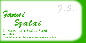 fanni szalai business card